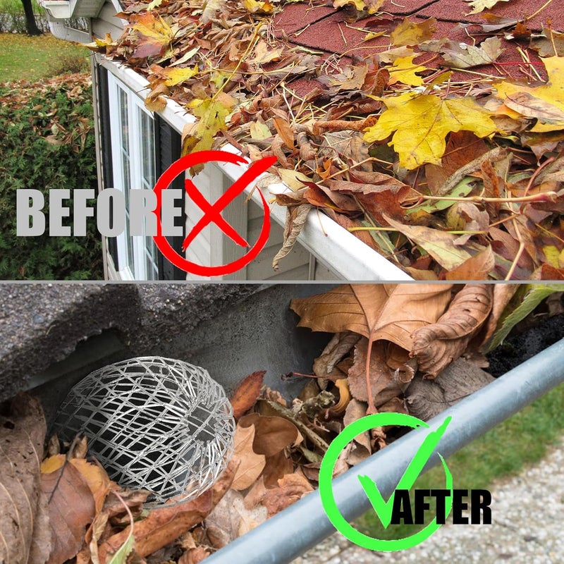 CAPHONT Gutter Guard 8 Pack, Gutter Downspout Guard 3.5 Inch Adjustable Aluminum Leaf Filter Strainer Gutter Guards Mesh Preventing Blockage Leaves Debris - Image 3